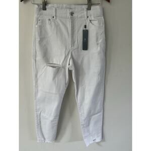 Tractr High Rise Weekender Pants Size 2/26 High Rise Cloud White Womens New